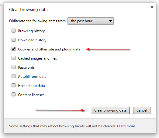 Clear Browsing data
