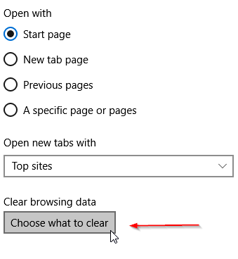 choose what to clear