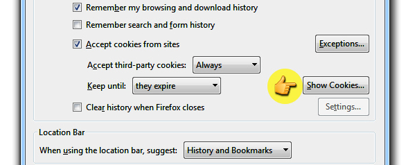 show cookies