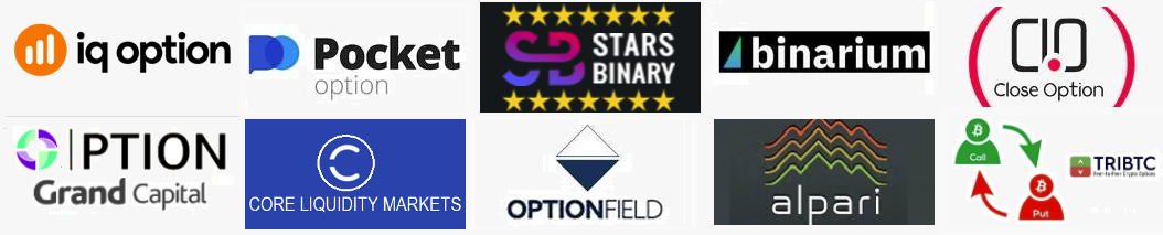 Brokers recommended today by FreeBinaryOptions.one. The link on the image leads to the broker comparison